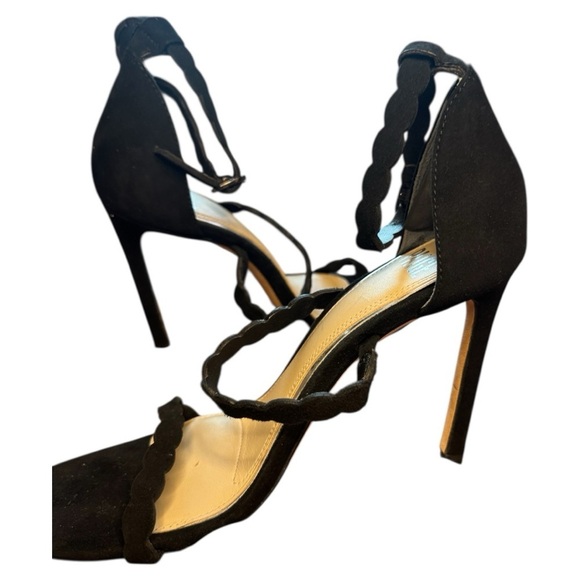 Paige Heeled Black Strappy Sandals - Picture 2 of 5